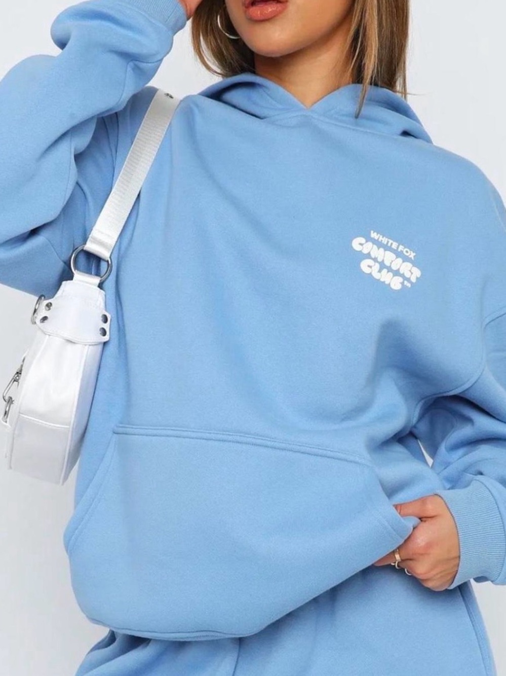 White Fox Comfort Club Blue Women's Hoodie Sweater